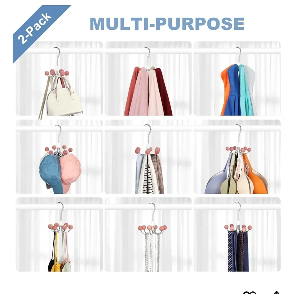 NWT Rotating Hook Hanger with Cedar Balls for multipurpose closet storage